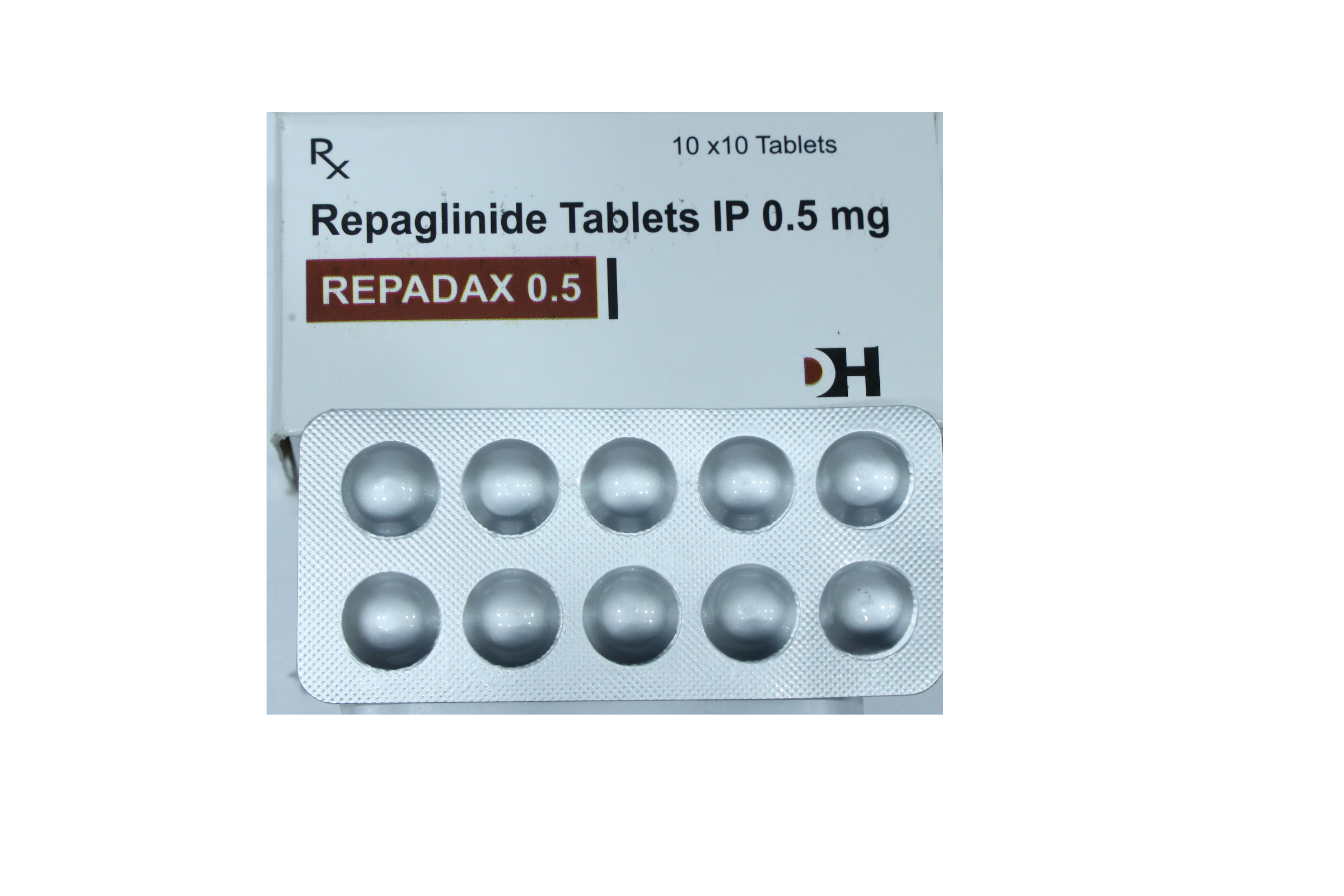Repadax 0.5 – Repaglinide Tablets IP 0.5 mg - 1 × 10 Tablets