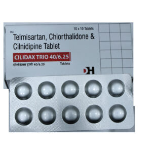 Cilidax Trio 40-6.25 – Telmisartan, Chlorthalidone & Cilnidipine Tablets