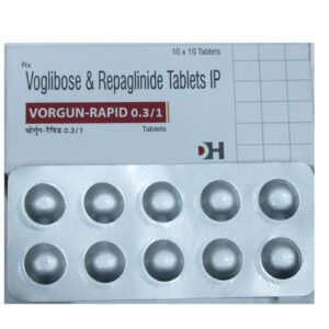 Vorgun-Rapid 0.3/1 – Voglibose & Repaglinide Tablets IP - 1 × 10 Tablets