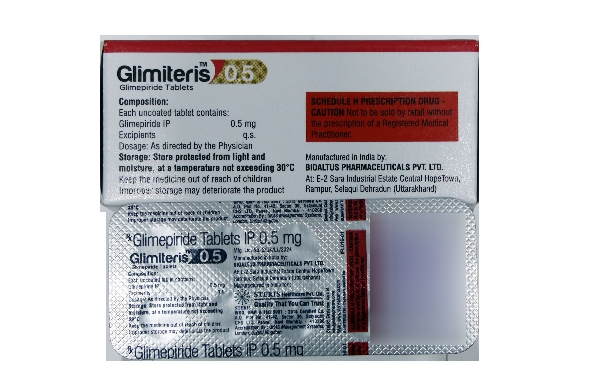 Glimiteris 0.5 – Glimepiride Tablets IP 0.5 mg - Image 2