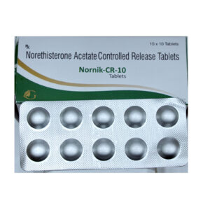 Nornik-CR-10  - Norethisterone Acetate Controlled Release Tablets 10 mg - 1 x 10 Tablets Pack