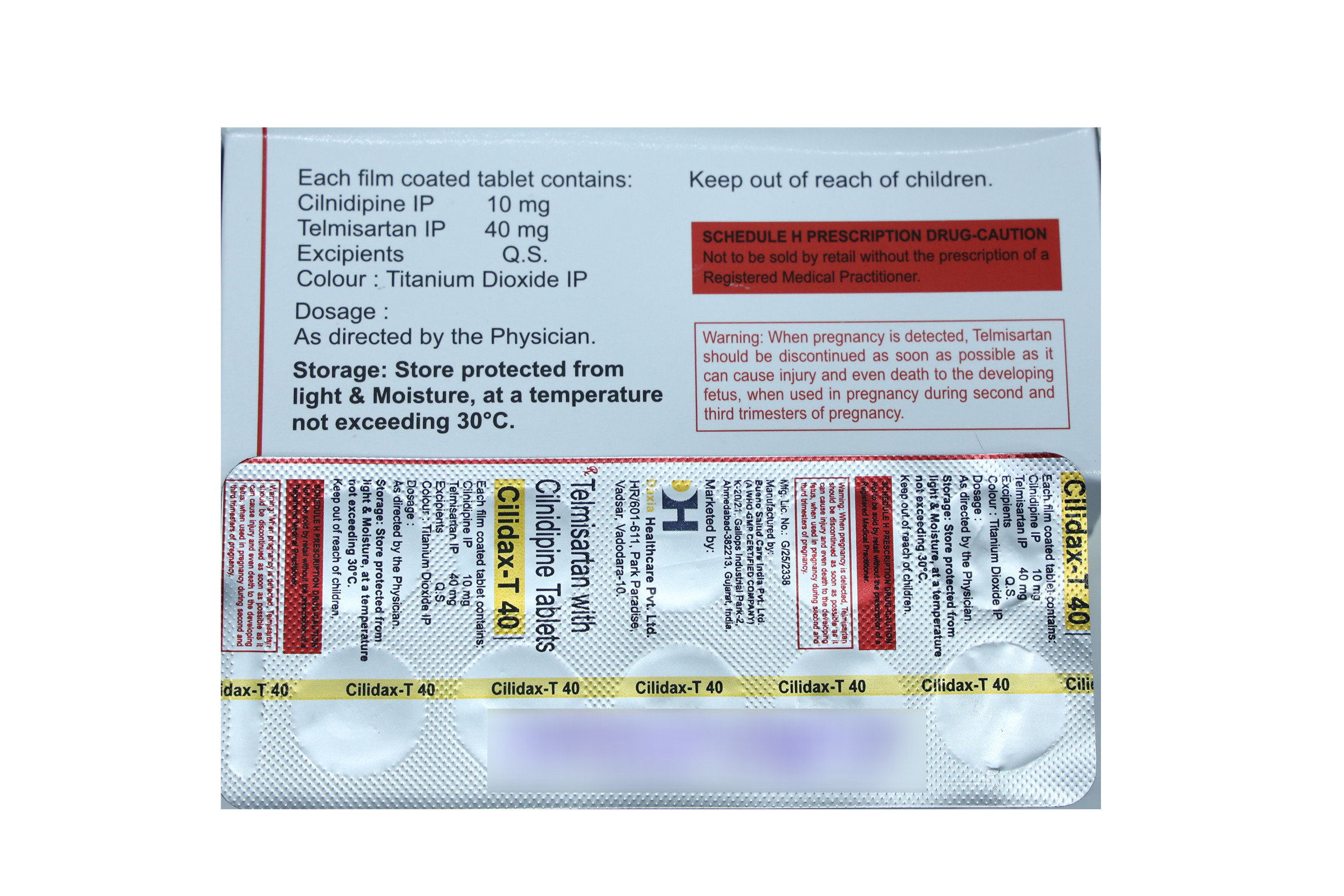Clilidax-T 40 – Telmisartan with Cilnidipine Tablets - Image 2