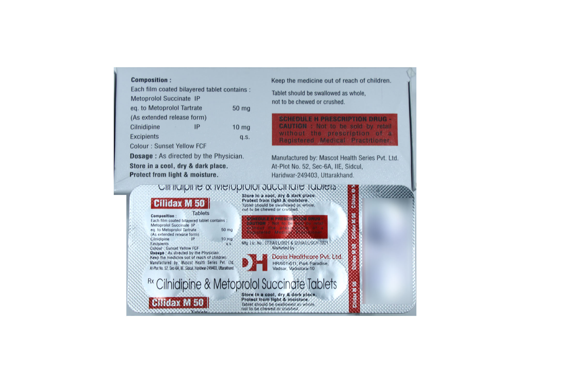 Clilidax M 50-Cilnidipine & Metoprolol Succinate Tablets - Image 2