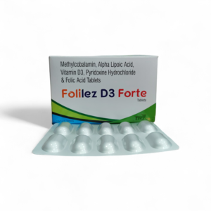 Folilez D3 Forte (Methylcobalamin, Alpha Lipoic Acid, Vitamin D3, Pyridoxine & Folic Acid Tablets)