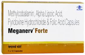 Meganerv Forte -Methylcobalamin, Alpha Lipoic Acid, Pyridoxine HCl & Folic Acid Capsules