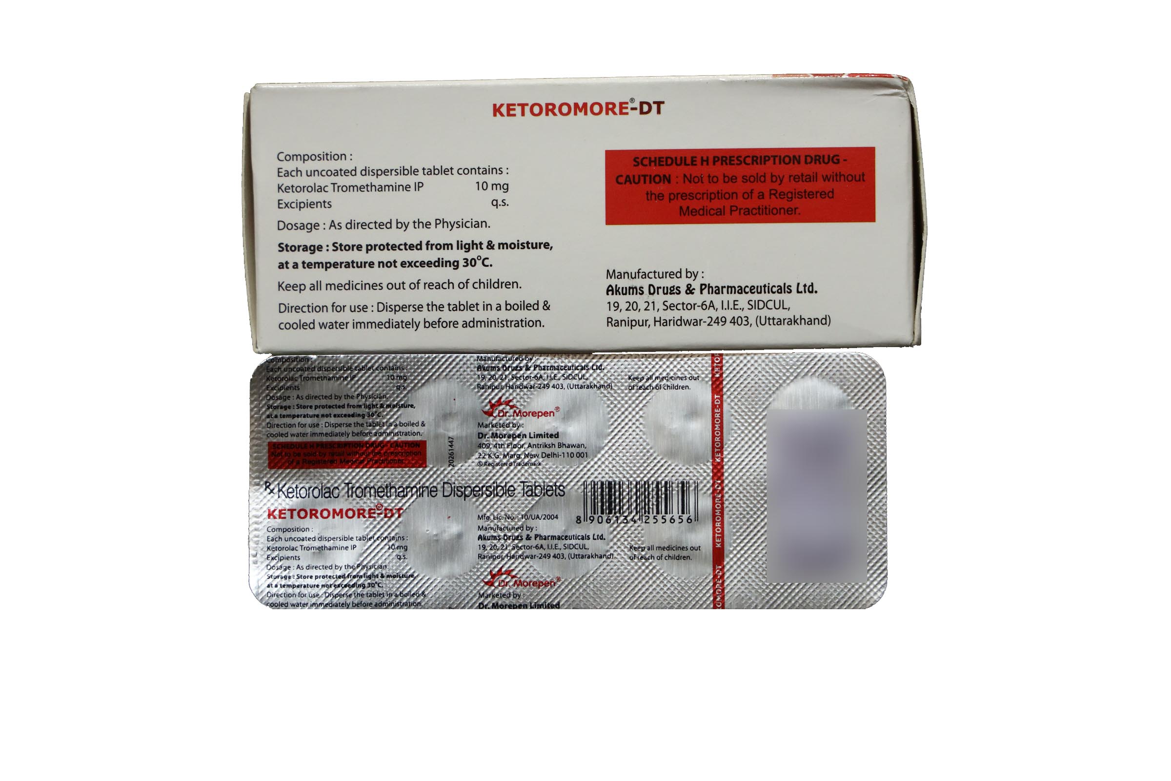 KETOROMORE-DT – Ketorolac Tromethamine Dispersible Tablets (Pain Relief) – 10×10 Tablets - Image 2