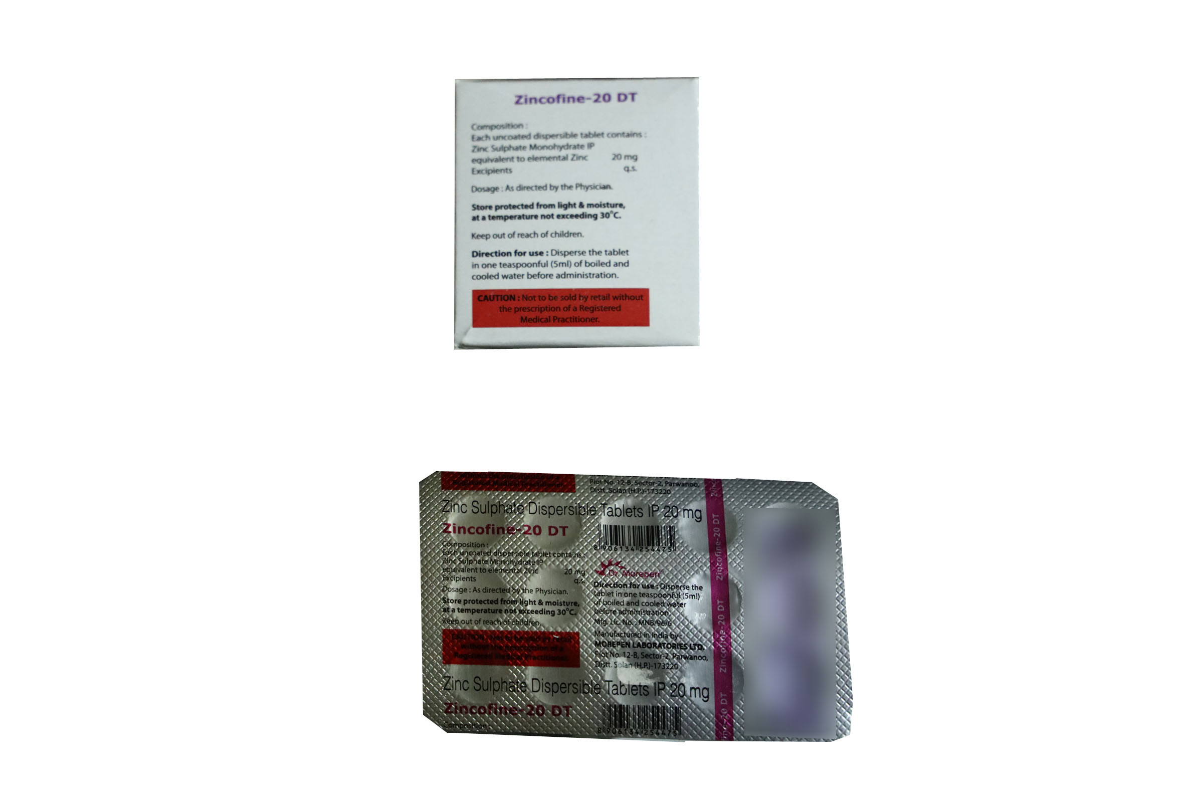 ZINCOFINE 20 – DT Zinc Sulphate Dispersible Tablets IP 20 mg (10×2×14 Tablets) - Image 2