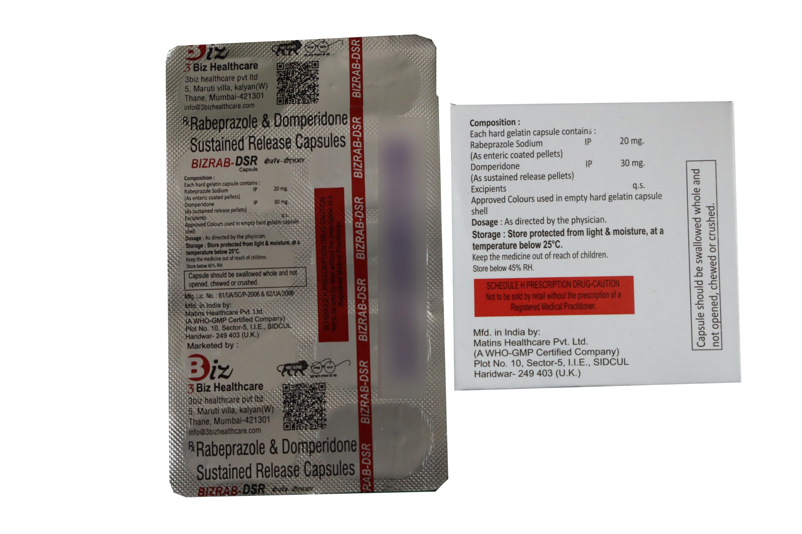 Bizrab-DSR – Rabeprazole & Domperidone Sustained Release Capsules - Image 2