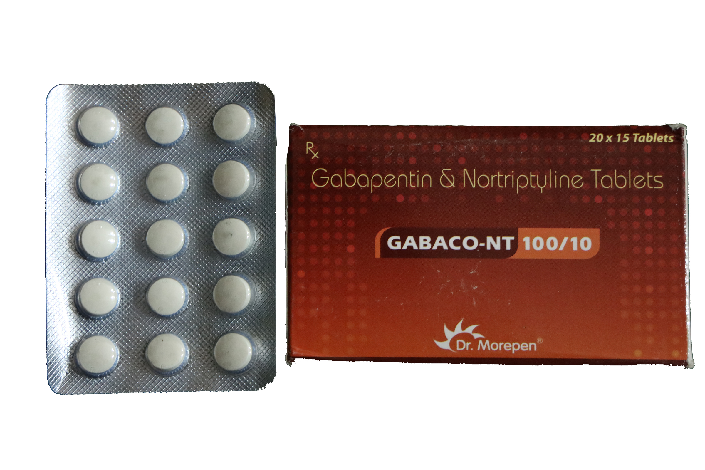 Gabaco-NT 100/10 – Gabapentin & Nortriptyline Tablets (20 × 15 Tablets)