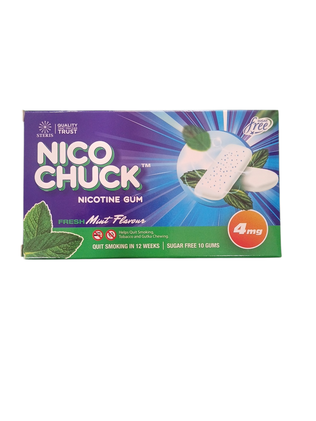 NICO CHUCK Nicotine Gum 4 mg – Fresh Mint Flavour (Sugar Free)