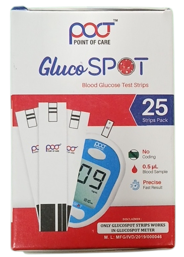 GlucoSPOT Blood Glucose Test Strips – 25 Strips Pack