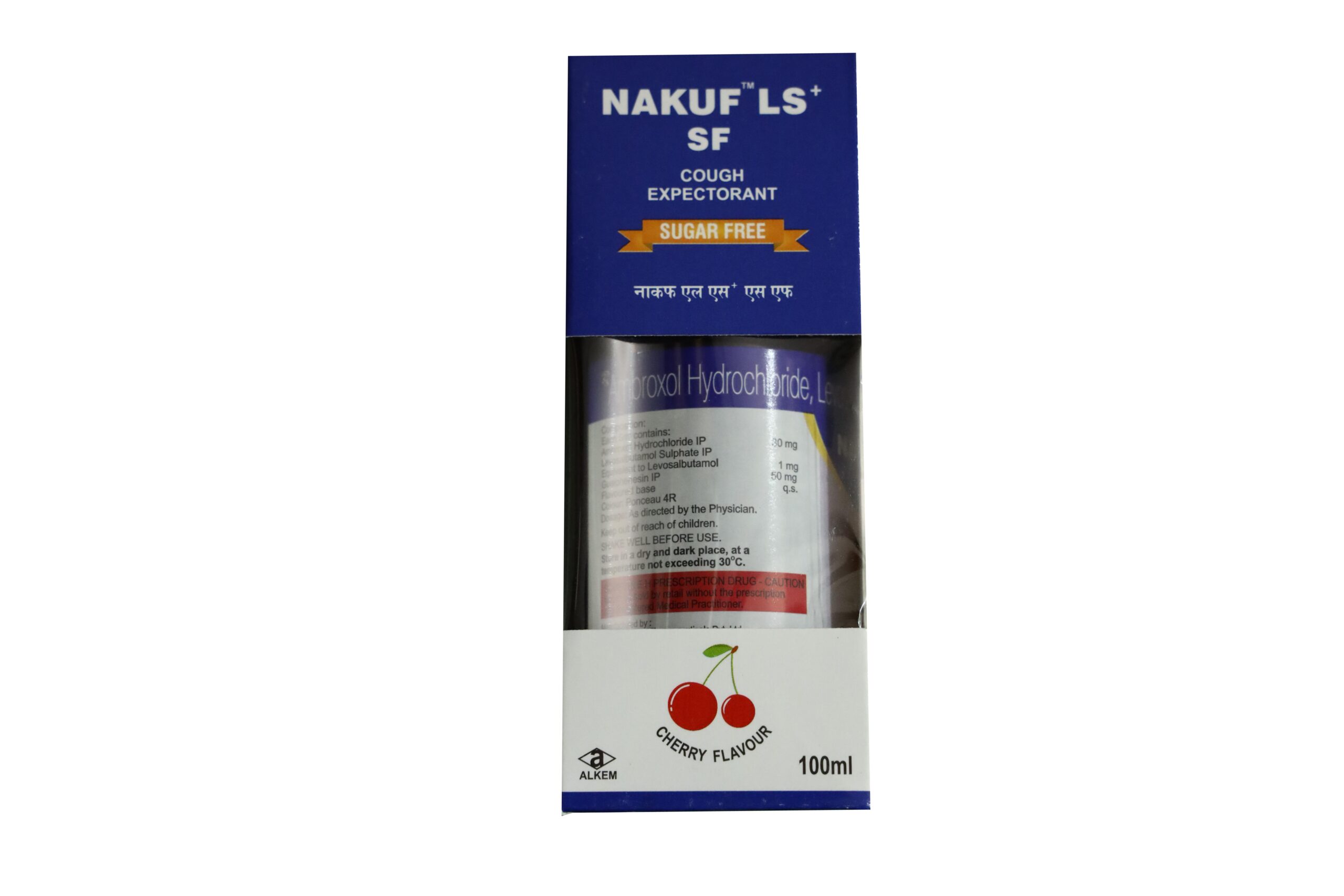 NAKUF LS+ SF – Sugar Free Cough Expectorant (Cherry Flavour)