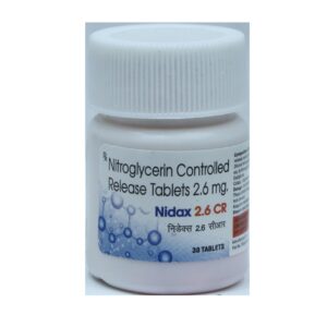 Nidax 2.6 CR Tablets - Nitroglycerin Controlled Release 2.6 mg - 30 Tablets