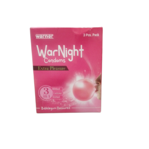 WarNight Condoms – Extra Pleasure (Bubblegum Flavoured, 3 in 1)
