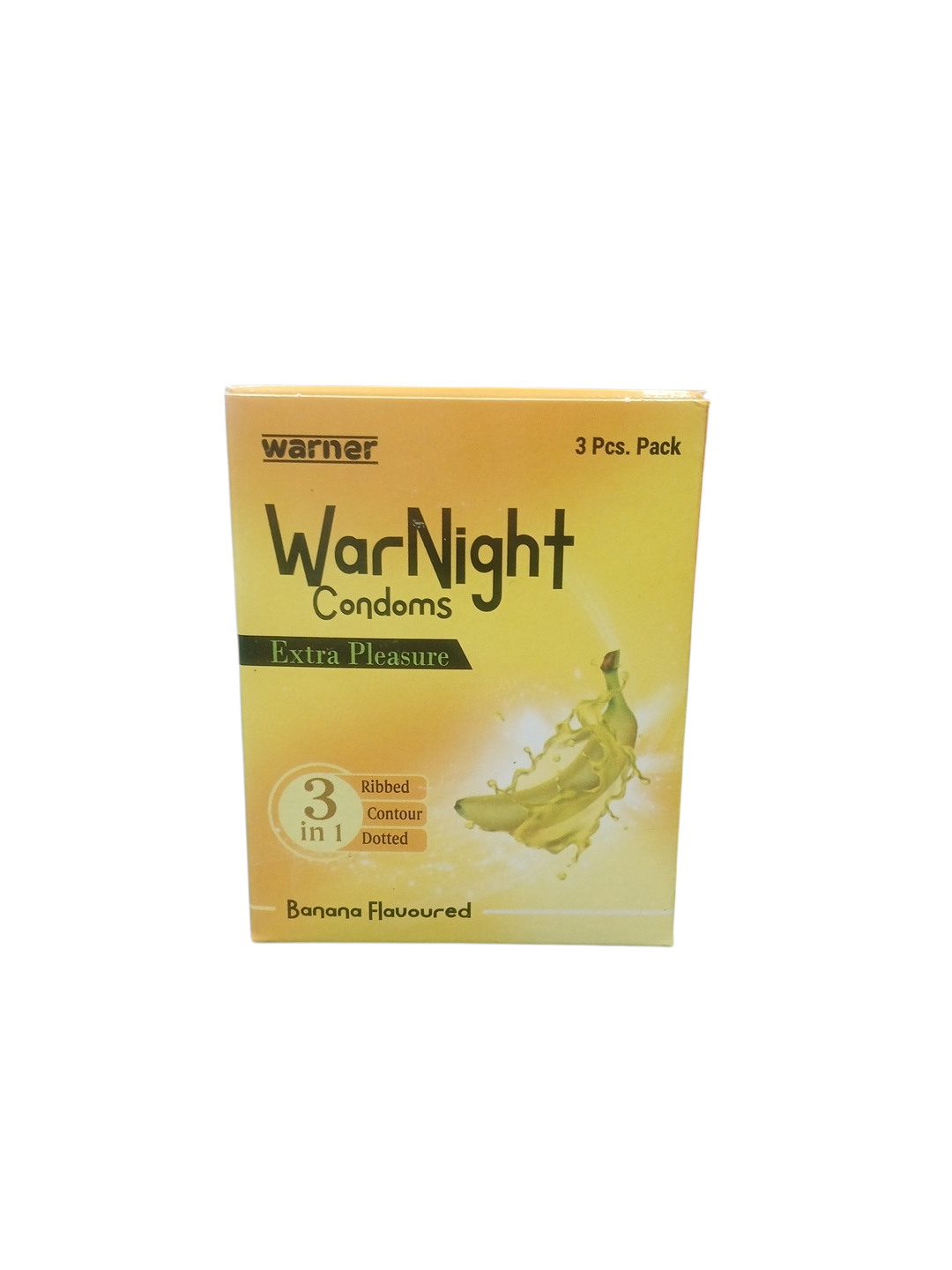 WarNight Condoms – Extra Pleasure (Banana Flavoured, 3 in 1)