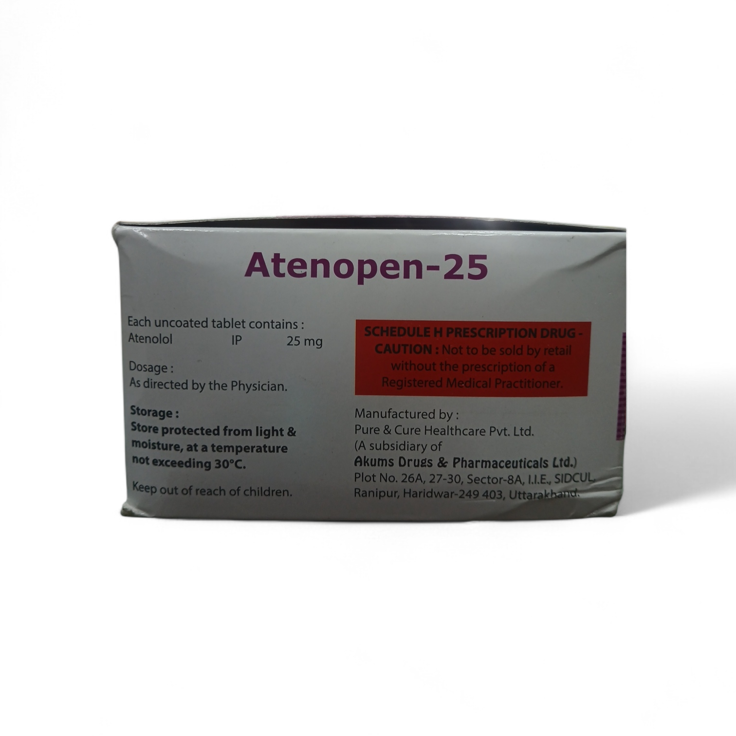 Atenopen-25 Tablets – Atenolol Tablets IP 25 mg - Image 2
