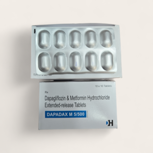 Dapadax M 5/500 – Dapagliflozin & Metformin Hydrochloride Extended-Release Tablets