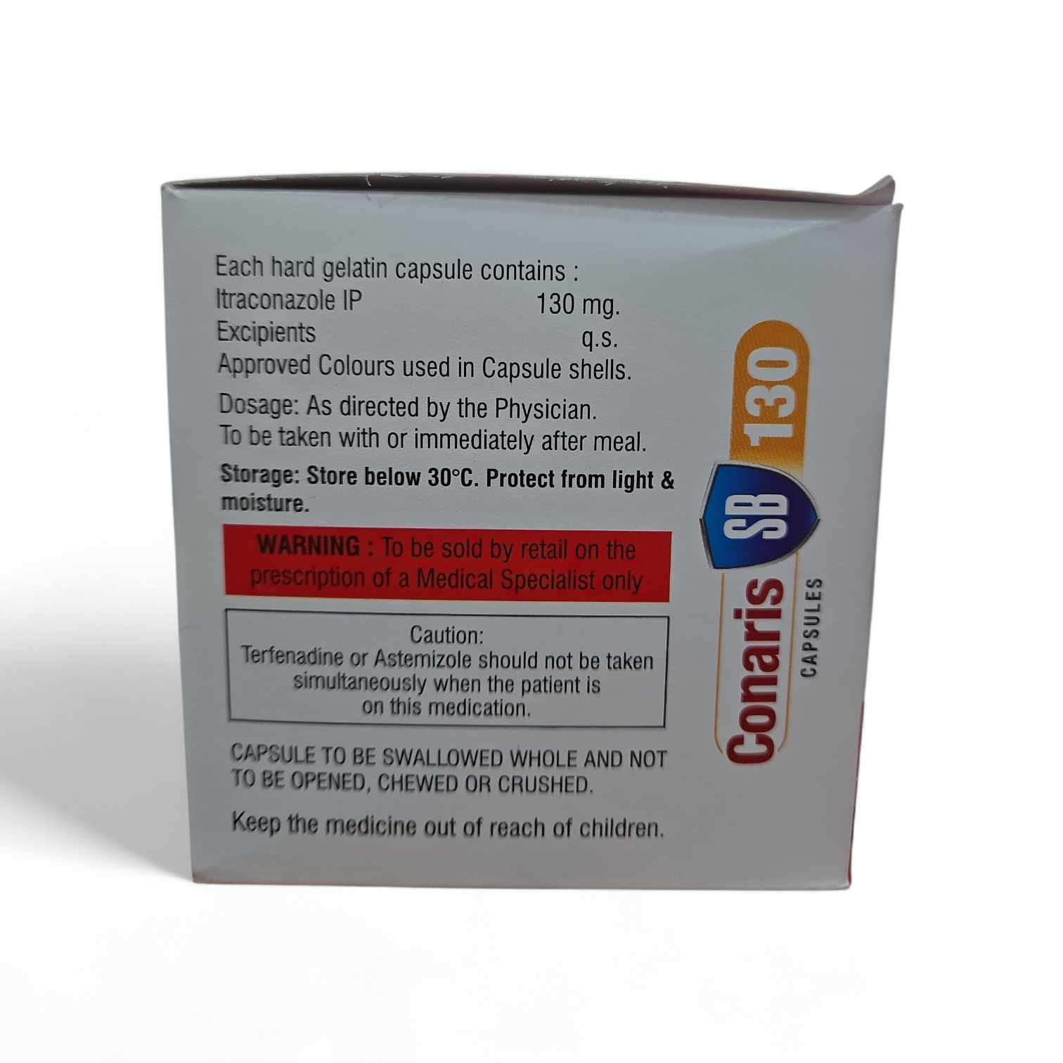 Conaris SB 130 – Itraconazole Capsules IP 130 mg (Supra-Bioavailable Formulation) - Image 2