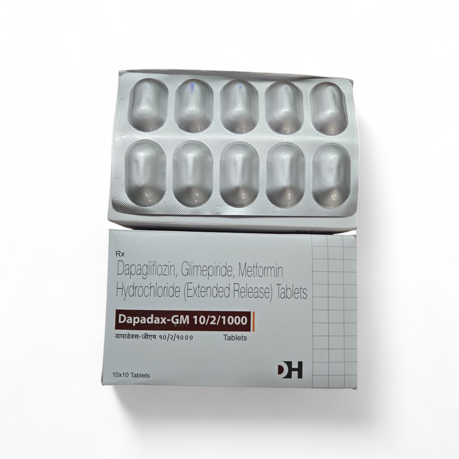 Dapadax-GM 10/2/1000 (Dapagliflozin, Glimepiride & Metformin Hydrochloride ER Tablets) - 1 x 10 Tablets