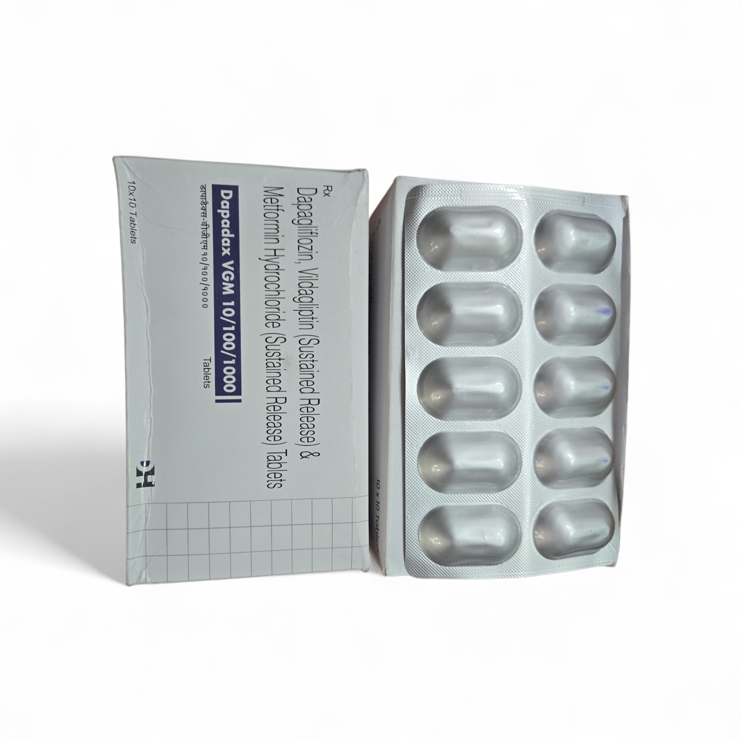 Dapadax VGM 10/100/1000 Tablets – Dapagliflozin, Vildagliptin & Metformin Hydrochloride (SR) - 1 × 10 Tablets