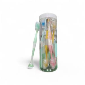 Toothbrush with bottom tongue cleaner