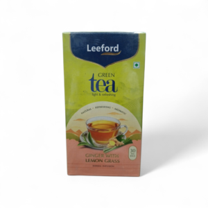 Leeford Green Tea Ginger with Lemon Grass - Aromatic Herbal Infusion - 30 Tea Bags