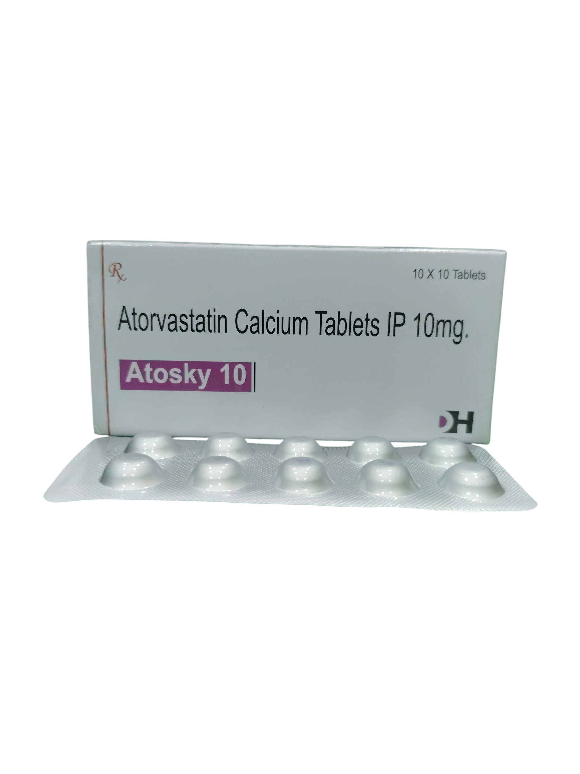 Atosky 10 - Atorvastatin Calcium Tablets IP 10mg - 1 x 10 Tablets Pack