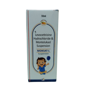 Moksat-L Suspension - Levocetirizine Hydrochloride & Montelukast Suspension - Orange Flavour - 30ml