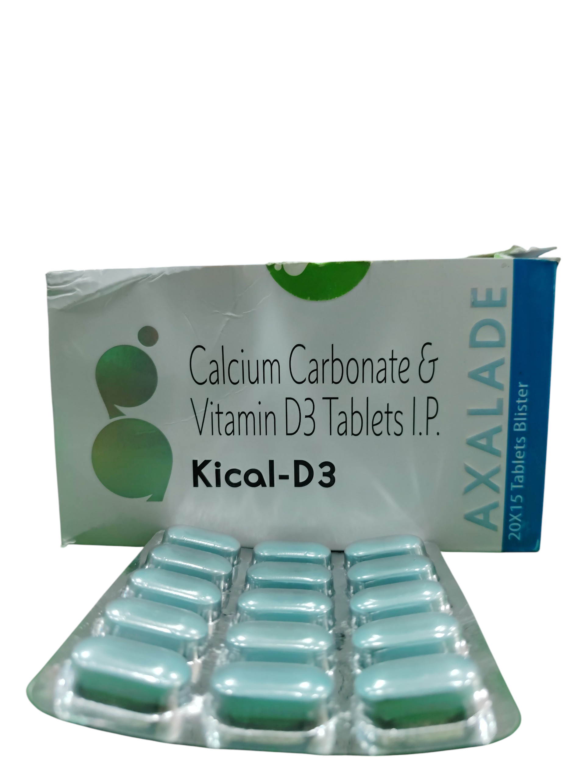 Kical-D3 Calcium Carbonate & Vitamin D3 Tablets I.P. - 1 x 15 Tablets Blister