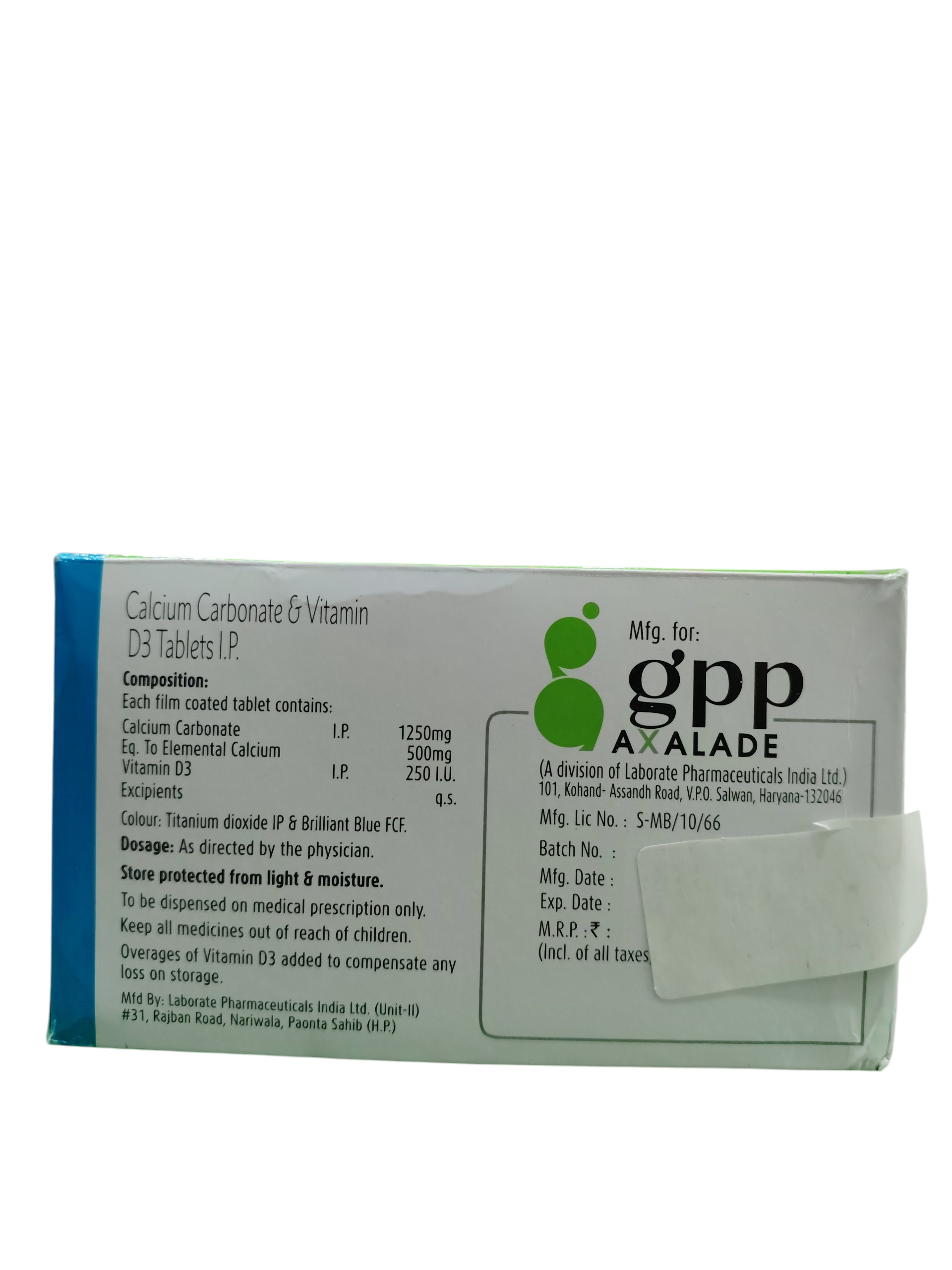 Kical-D3 Calcium Carbonate & Vitamin D3 Tablets I.P. - 1 x 15 Tablets Blister - Image 2