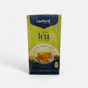 Leeford Green Tea Divine Tulsi - Herbal Infusion for Stress Relief & Immunity - 30 Tea Bags