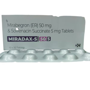Miradax-S 50/5 - Mirabegron ER 50 mg & Solifenacin Succinate 5 mg Tablets - 1 x 10 Tablets