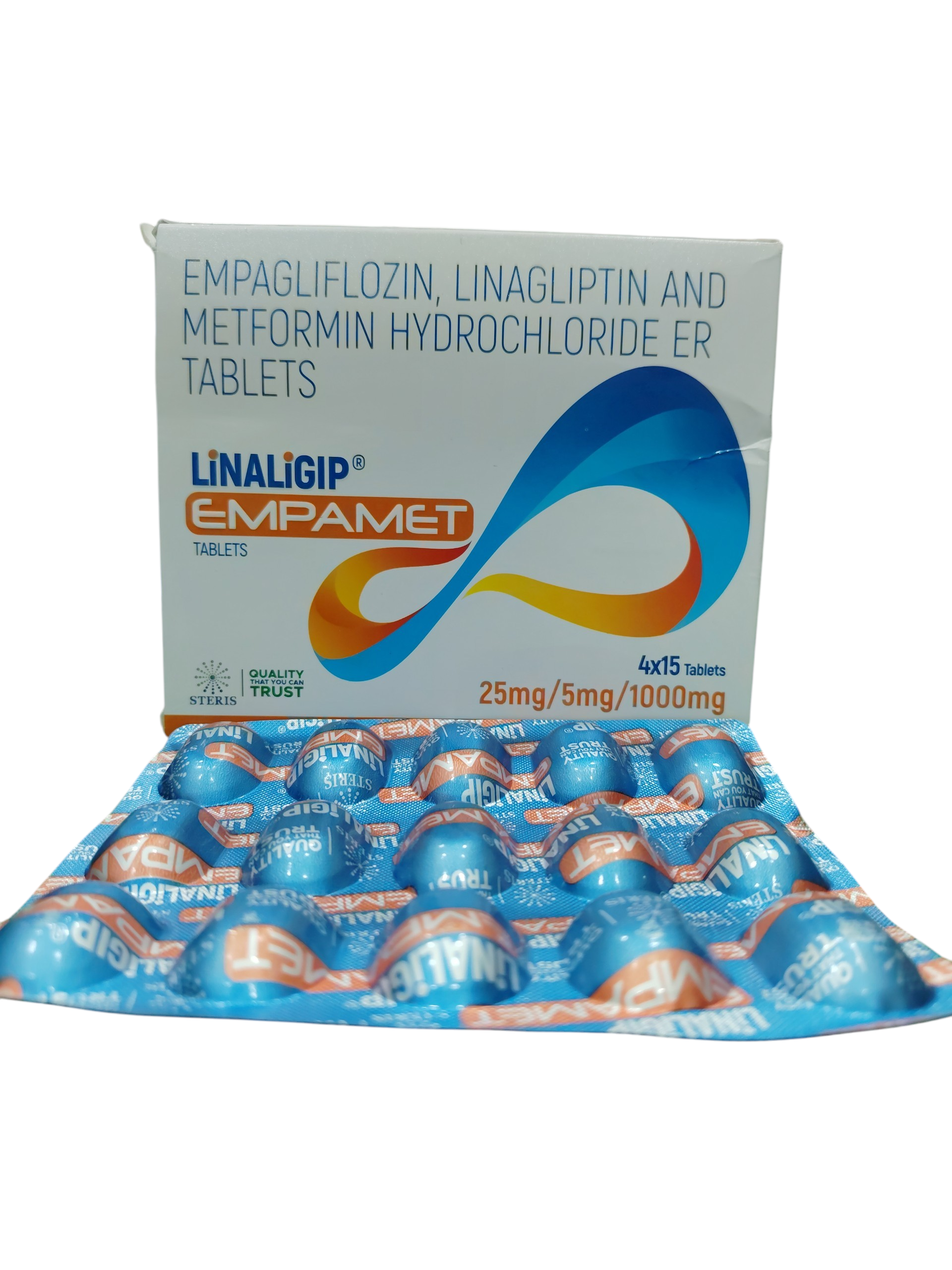 Linaligip Empamet - Empagliflozin, Linagliptin and Metformin Hydrochloride ER Tablets - 1 x 15 Tablets