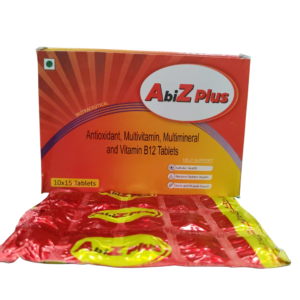 Abiz Plus - Antioxidant, Multivitamin, Multimineral and Vitamin B12 Tablets - 1 x 15 Tablets Pack