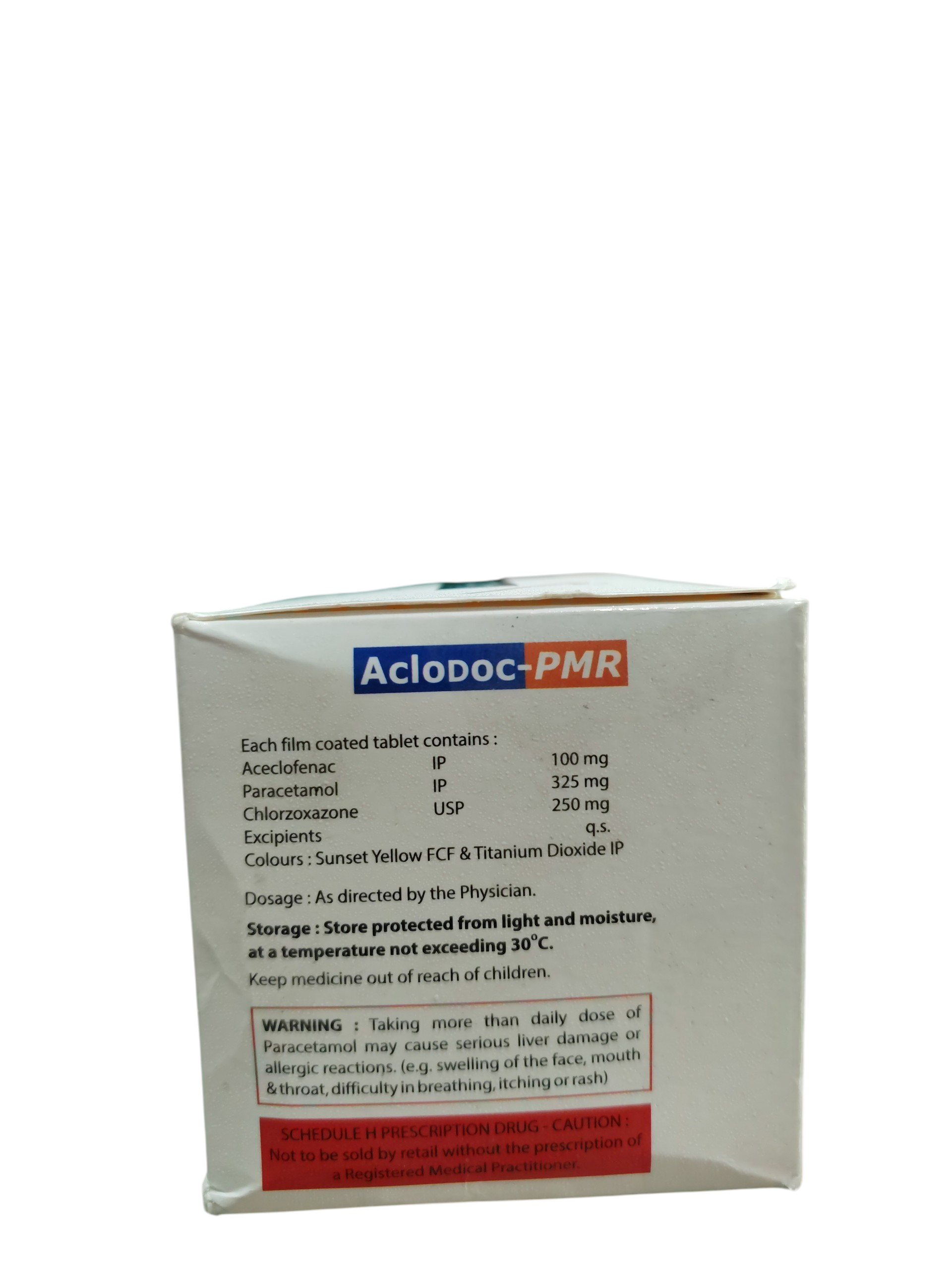 Aclodoc-PMR Aceclofenac, Paracetamol & Chlorzoxazone Tablets - 1 x 10 Tablets - Image 2