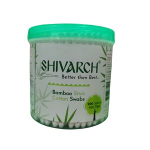 Shivarch Premium Bamboo Stick Cotton Swabs – 100% Biodegradable (200 Stems / 400 Tips)