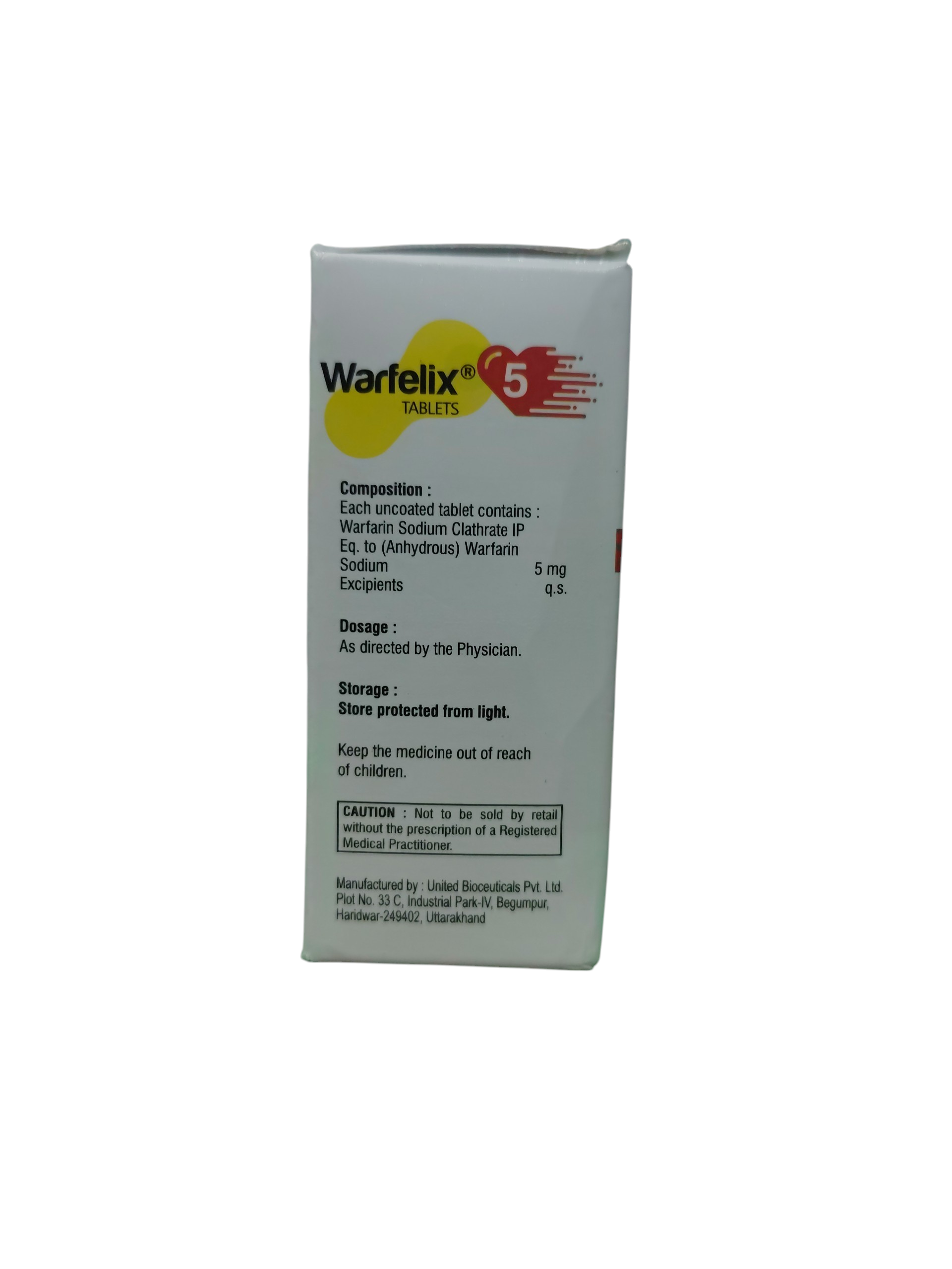 Warfelix 5 – Warfarin Sodium Tablets IP 5 mg - 1 × 10 Tablets - Image 2