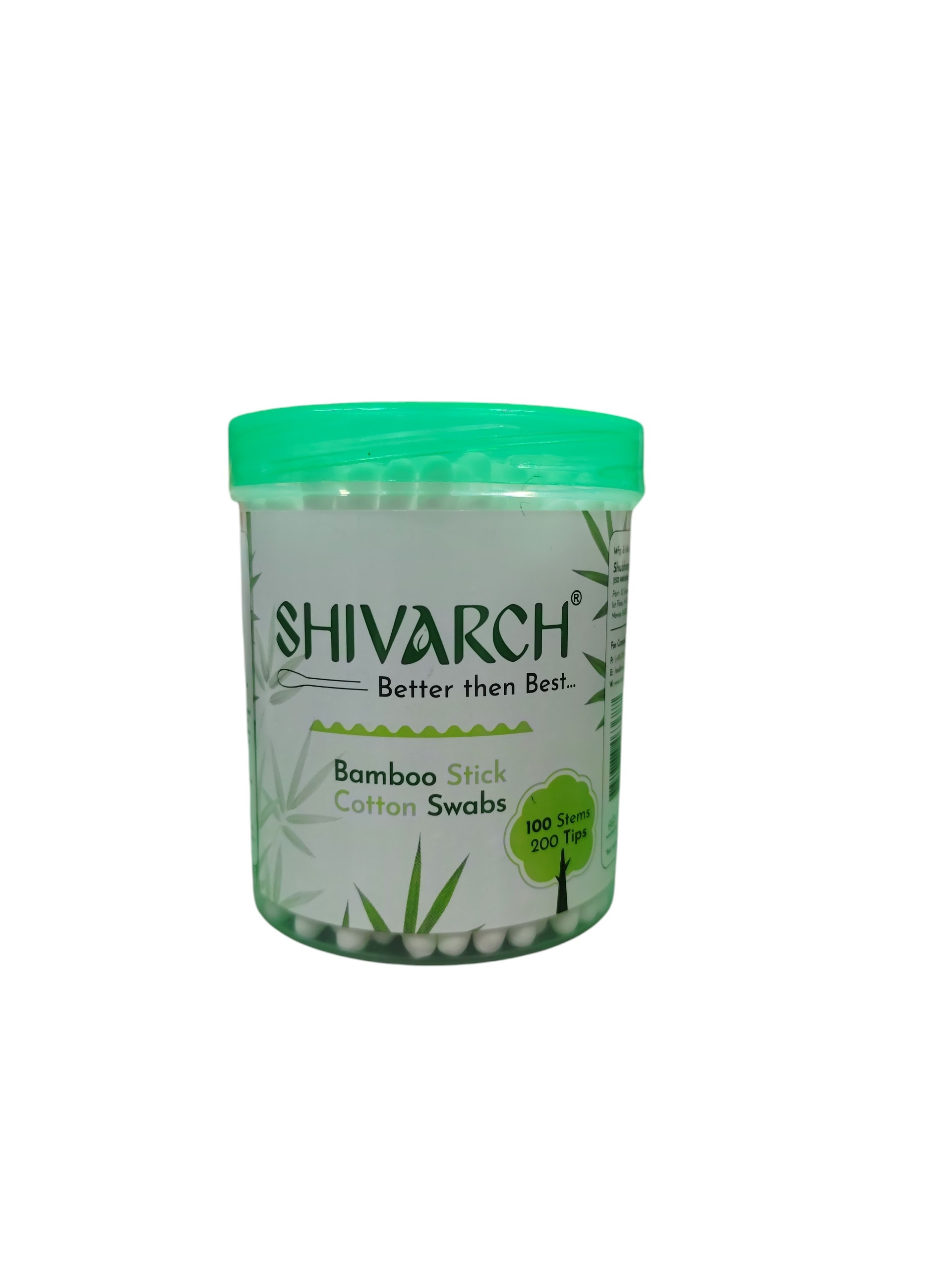 Shivarch Premium Bamboo Stick Cotton Swabs – 100% Biodegradable (100 Stems / 200 Tips)