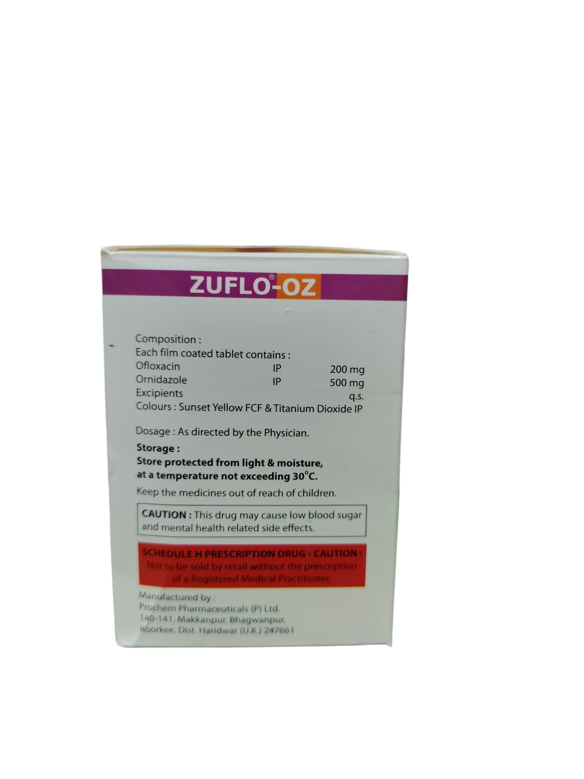 Zuflo OZ – Ofloxacin & Ornidazole Tablets IP - Image 2