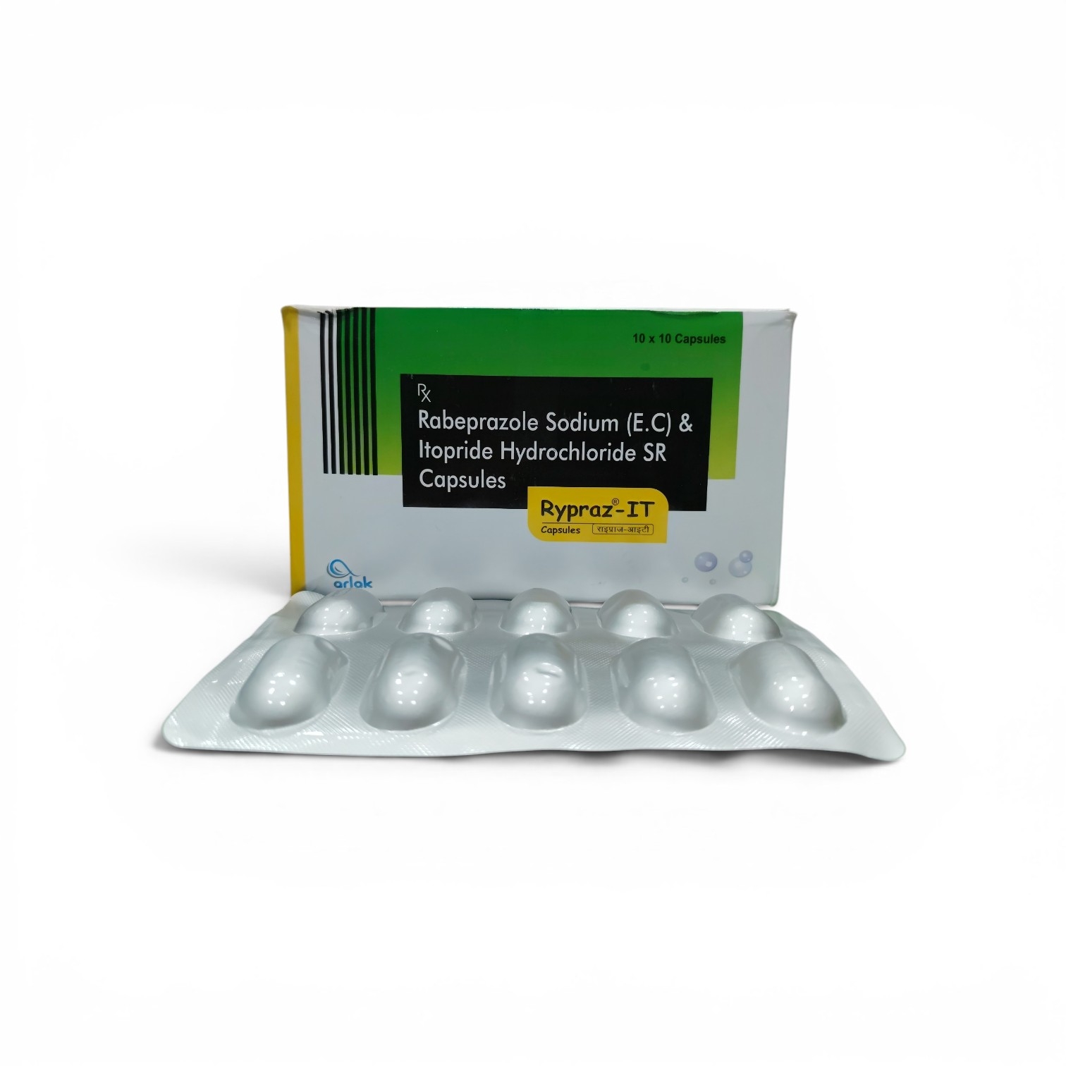 Rypraz-IT – Rabeprazole Sodium (E.C) & Itopride Hydrochloride SR Capsules - 1 × 10 Capsules