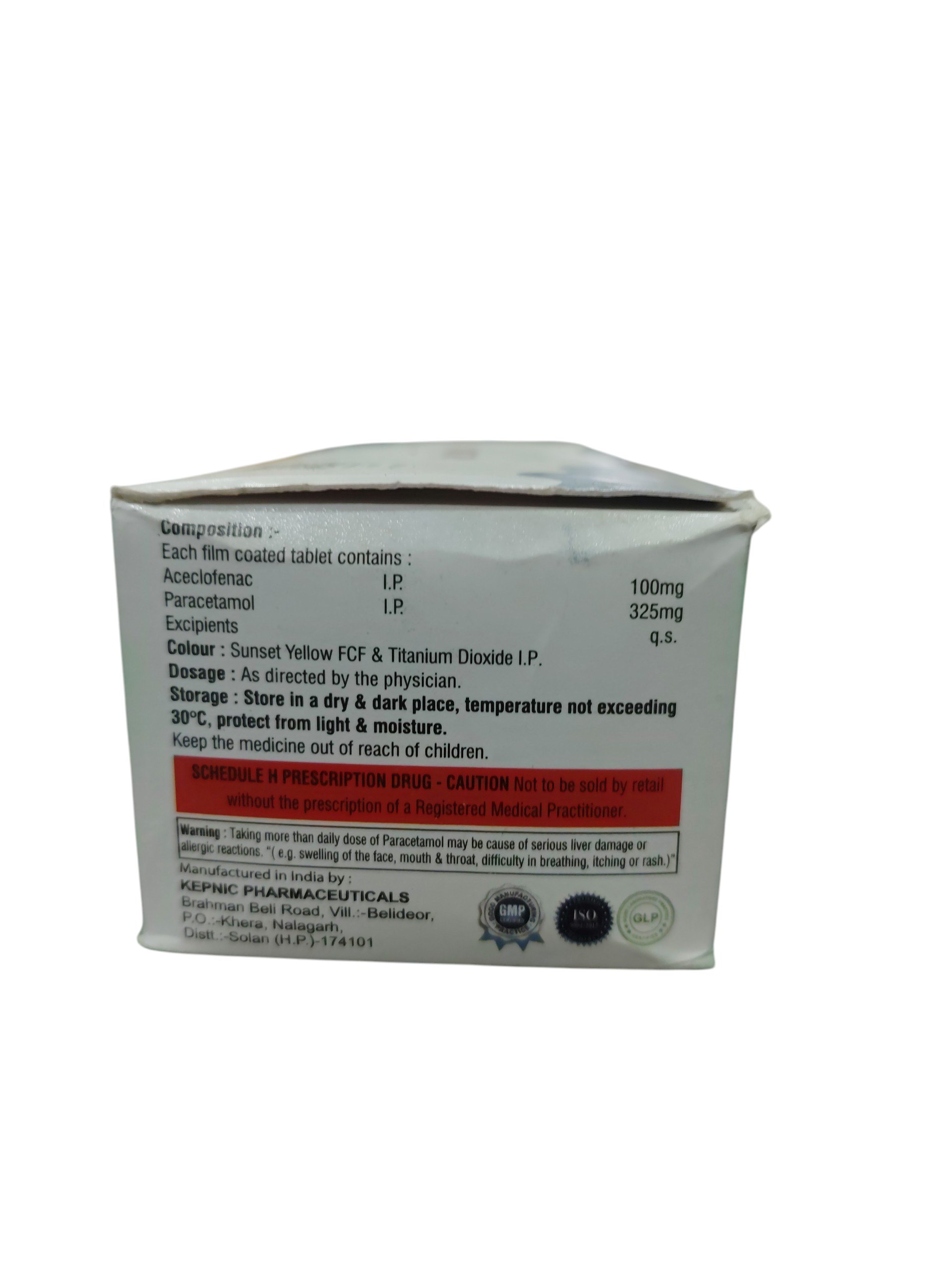 Aceclosam P – Aceclofenac & Paracetamol Tablets - 1 × 10 Tablets - Image 2