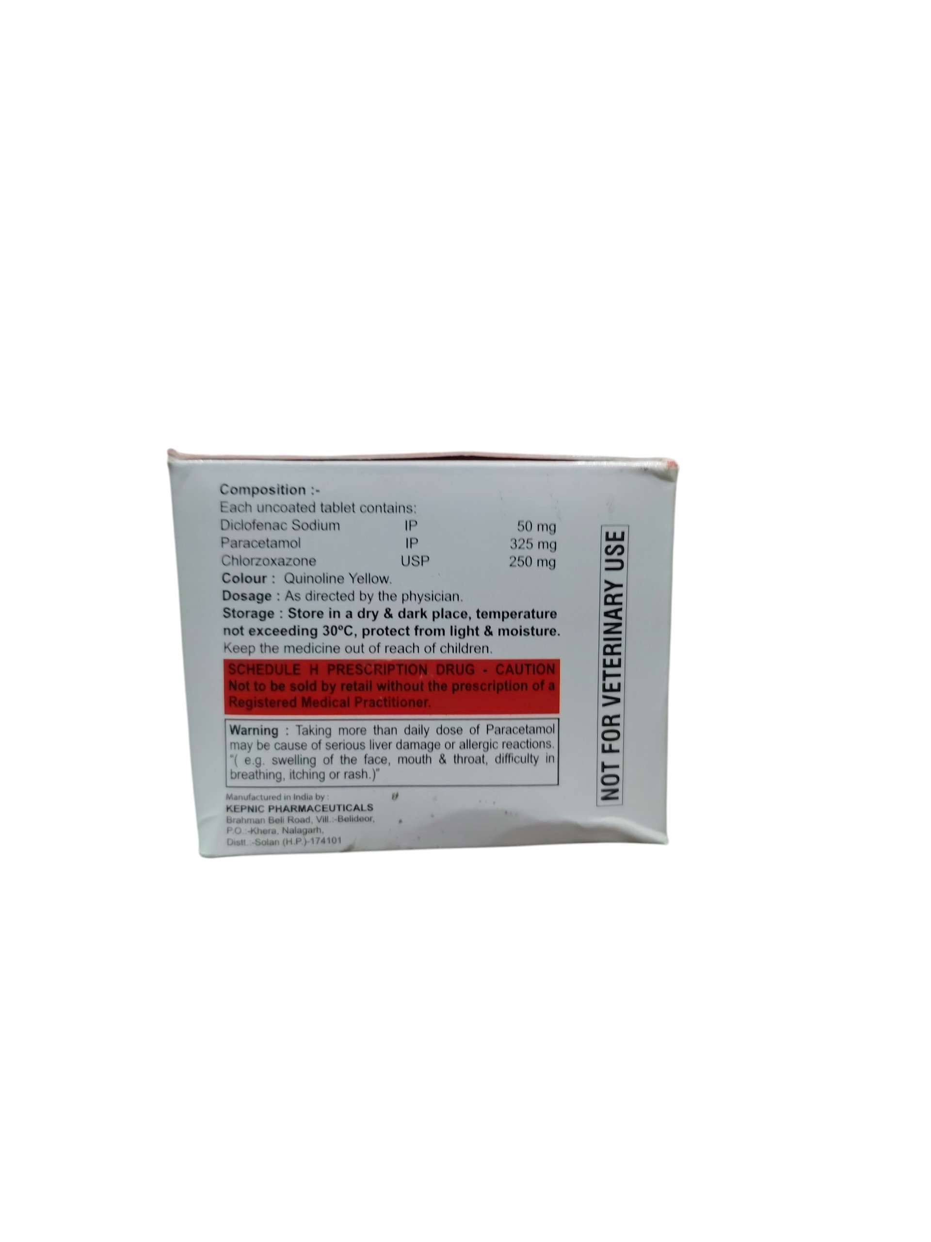 Nacwood-MR – Diclofenac Sodium, Paracetamol & Chlorzoxazone Tablets - 1× 10 Tablets - Image 2