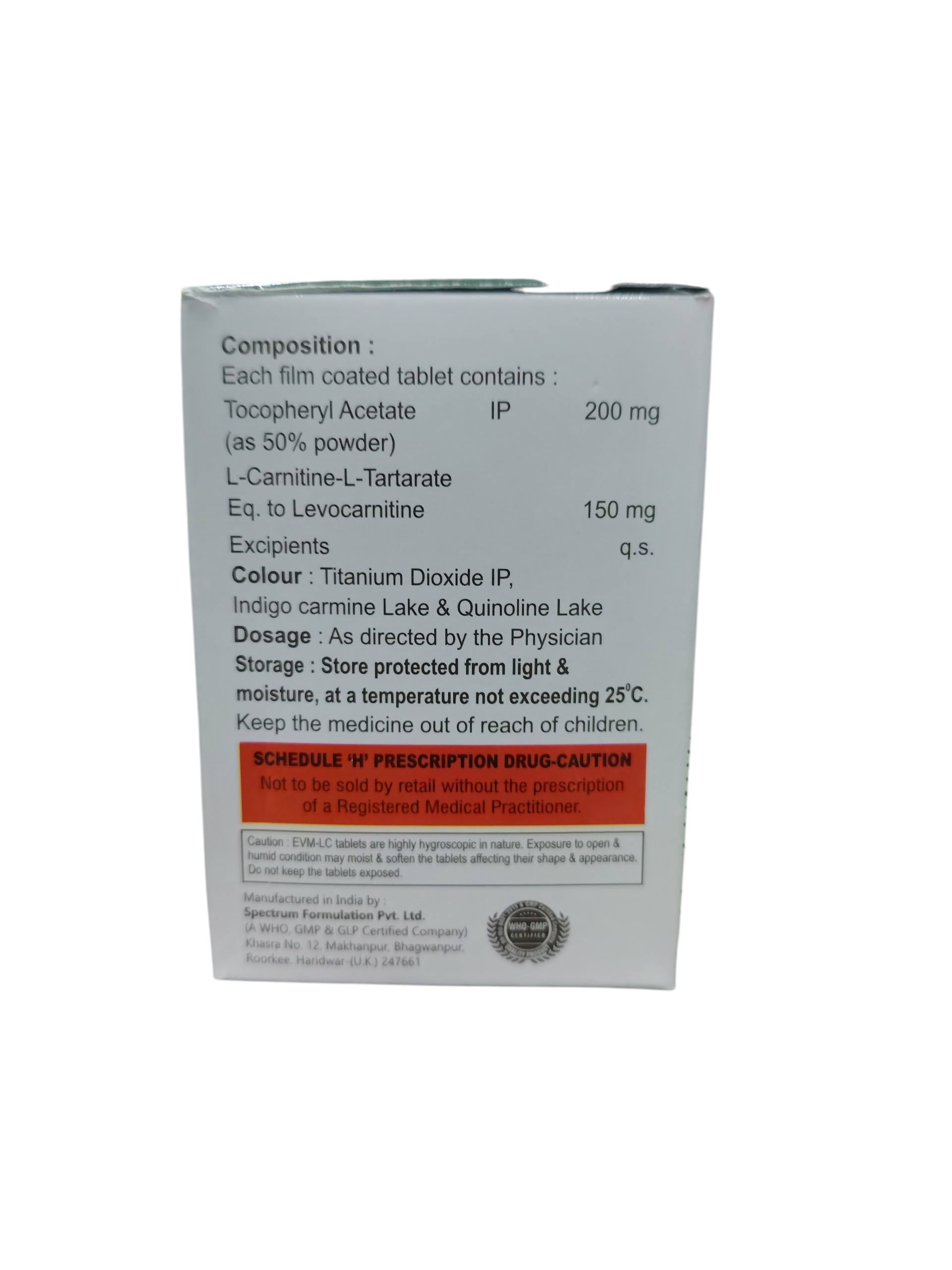 Evibiz LC – Vitamin E Acetate and Levocarnitine Tablets -1 × 10 Tablets - Image 2