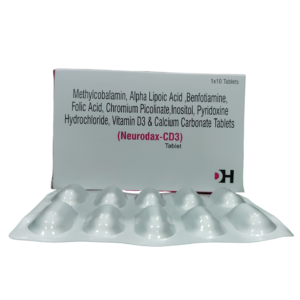 Neurodax CD3 - Methylcobalamin, Alpha Lipoic Acid, Benfotiamine & Multivitamin Tablets - 1x10 Tablets Pack