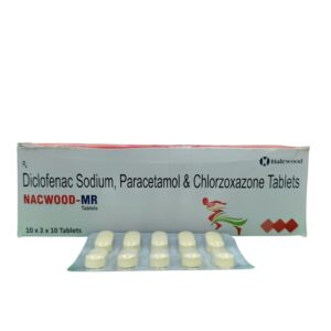 Nacwood-MR – Diclofenac Sodium, Paracetamol & Chlorzoxazone Tablets - 1× 10 Tablets