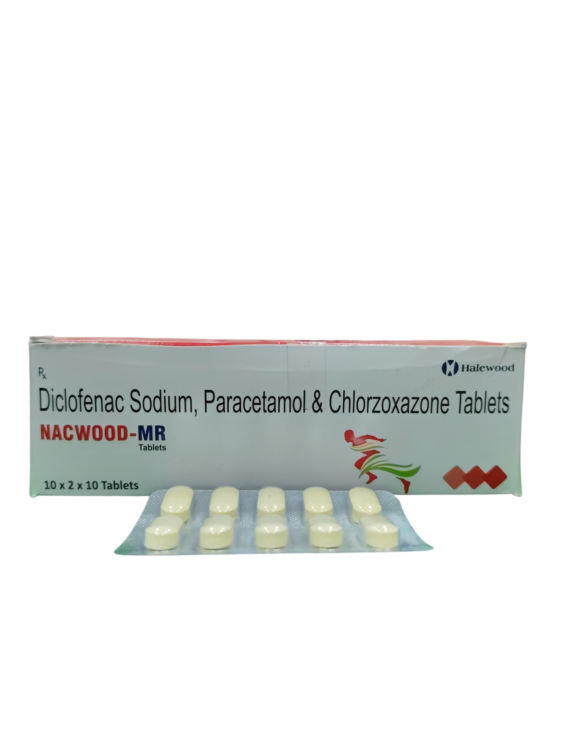 Nacwood-MR – Diclofenac Sodium, Paracetamol & Chlorzoxazone Tablets - 1× 10 Tablets