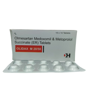 Olidax M 20/50 – Olmesartan Medoxomil & Metoprolol Succinate (ER) Tablets - 1 × 10 Tablets