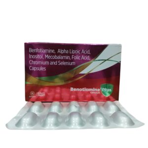 Benotiamine Plus Capsules – Benfotiamine, Alpha Lipoic Acid, Inositol, Mecobalamin, Folic Acid, Chromium and Selenium Capsules - 1 × 10 Capsules