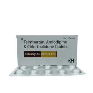 Telesky AC 40/5/12.5 – Telmisartan, Amlodipine & Chlorthalidone Tablets (40mg + 5mg + 12.5mg) - 1 × 10 Tablets