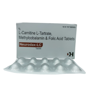 Neurodax LC - L-Carnitine L-Tartrate, Methylcobalamin & Folic Acid Tablets - 1 x 10 Tablets